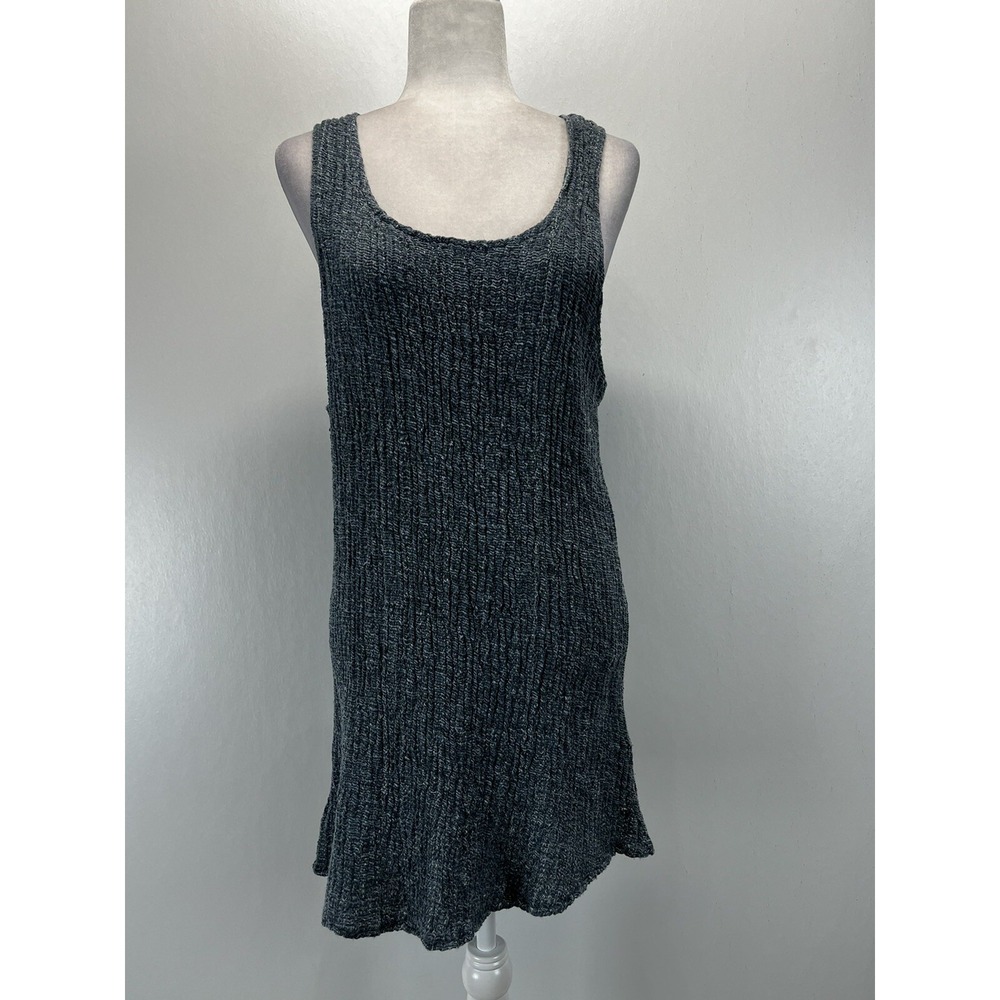 Kai Moon Hand Woven Tank Tunic Dress XLarge womens Lagenlook Made In USA Blue